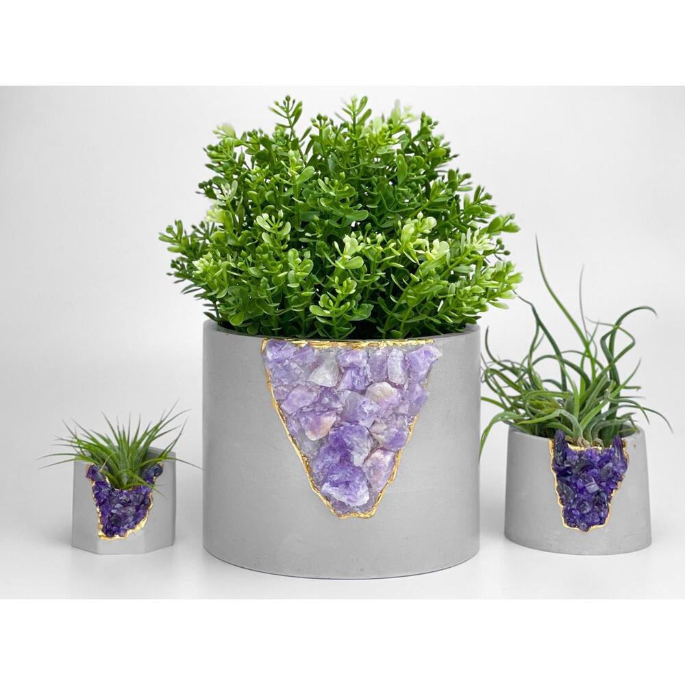 Large Geode Planter Big Amethyst Crystal Planter Pot Purple